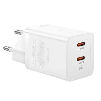 Блок питания Быстрая зарядка СЗУ Baseus Gan 5 pro 40W (Type-C + Type-C) white