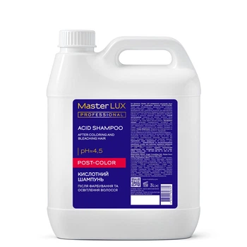 Шампунь Master LUX professional кислотний після фарбування та освітлення волосся POST COLOR (3000мл)