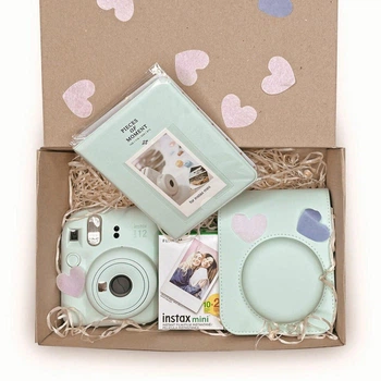 Набір камера Fujifilm Instax Mini 12, Фотопапір 20шт, Чохол, Фотоальбом 64 фото Зелений (Подарункове пакування)