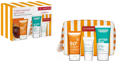 Набір для догляду за обличчям Clarins Крем для обличчя SPF50 50 мл + Крем-маска для обличчя Cryo-Flash 15 мл + Бальзам після засмаги 75 мл (3666057306983)