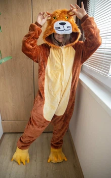 Піжама кігурумі Kigurumi для дівчинки Лев Коричневий на зріст 155-165 см (202541)