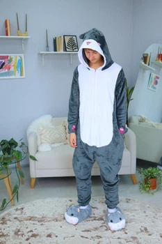 Мужские кигуруми взрослая и подростковая Kigurumi Милый Хомячек Аниме Хомяк Серый S 145-155 см (1120/2)