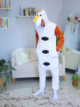 Чоловічі кігурумі доросла та підліткова Kigurumi Крижане Серце Сніговик Олаф Білий XL 175-185 см (1126/2)