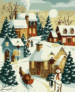 Картина за номерами, (PN8989), Затишна зима, 40 х 50 см, Artissimo