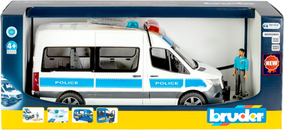 Zestaw zabawkowy Bruder Radiowóz MB Sprinter z policjantem i akcesoriami (4001702026837)