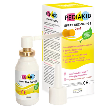 Натуральний спрей Pediakid Nez Gorge Spray - спрей при застуді, для носа та горла, 20 мл (3700225602191)
