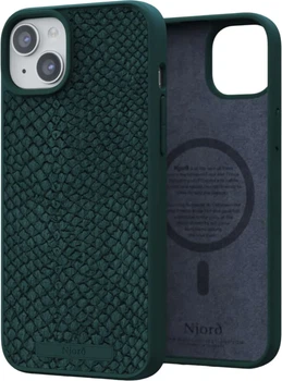 Чехол-накладка Njord Salmon Leather MagSafe Case Green для iPhone 15 Plus (NA52SL02)