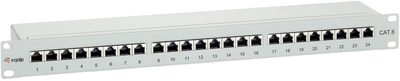 Патч-панель Equip 19" 1U CAT6 24xRJ45 у зборі для серверної шафи/стійки Light Gray (4015867109052)