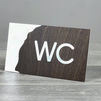 Табличка WC 175x100мм Серебряная