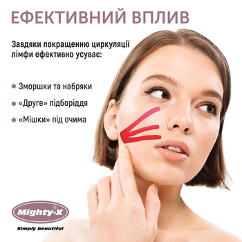 Кінезио тейп для обличчя Mighty-X Beauty Tape - 5 см х 5 м Чорний Кинезиотейп - The Best USA Kinesiology Tape