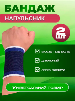 Бандаж на зап'ястя еластичний напульсник для фіксації зап'ястя BRS Blue
