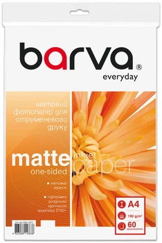 Фотобумага Barva Everyday Матовая 190 г/м2 A4 60 л (IP-AE190-291)