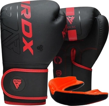 Боксерські рукавиці RDX F6 Kara Matte 8 унцій (капа в комплекті) Red (BGR-F6MR-8OZ)