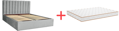 Набір Ортопедичний матрац Smart Mattresses Dual 160х200 см + Ліжко Smart Tramonto Lite 160х200 см Lili 94 Сіре ordf (2111609-160200+33410011-94)