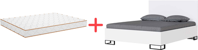 Набір Ортопедичний матрац Smart Mattresses Dual 160х200 см + Ліжко Art in Head 1.6 Ascet 1670x1000x2060 мм Білий діамант (2111609-160200+AS09010000030)
