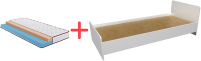 Набір Ортопедичний матрац HIGHFOAM Season Autumn 80x190 см + Ліжко DC Fiona 1932х842х600 мм Білий Німфея Альба (4820001242423+DC126380)