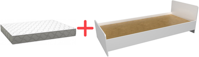 Набір Ортопедичний матрац Smart Mattresses Moderate Lite Cocos 80х190 см + Ліжко DC Fiona 1932х842х600 мм Білий Німфея Альба (253231-80190+DC126380)