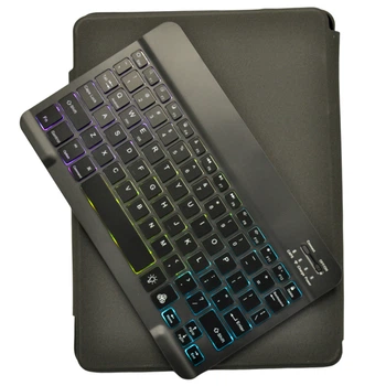 Чехол с Bluetooth-клавиатурой Glass Magnet Flip Cover 360 для Xiaomi Pad 6S Pro с RGB-подсветкой и Bluetooth-мышью black