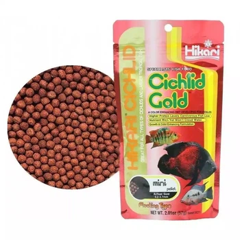 Корм Hikari Cichlid Gold (S) 250г, 3,2-3,7мм (гранулы) для улучшения цвета молоди цихлид 8-15см