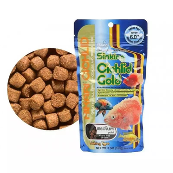 Тонущий корм Hikari Cichlid Gold Sinking (M) 5,0-5,5мм (гранулы) для взрослых хищных цихлид 15-30см