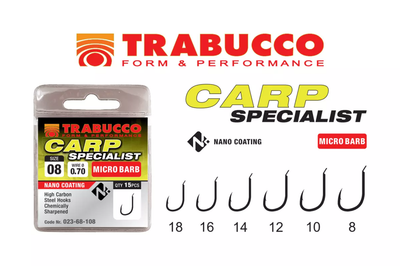 Крючки Trabucco Carp Specialist * Micro Barb 15шт №12,023-68-112
