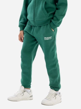 Дитячі теплі спортивні штани-джогери для хлопчика Minoti 19fleece82 41361JNR 92-98 см Зелені (5063025360547)