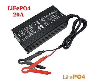 Быстрая зарядка для аккумуляторов LiFePO4 12V 20A 14.6V зарядное устройство в металлическом корпусе с охлаждениям.