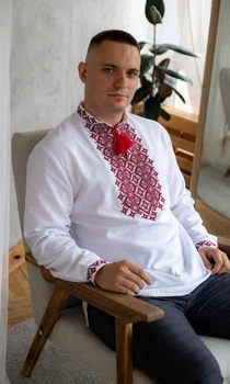 Вишиванка чоловіча vishivano4ka 6016-2 52 біла