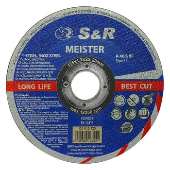 Круг отрезной по металлу и нержавеющей стали S&R Meister A 46 S BF 125x1,2x22,2 (131012125)