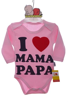 Боди с длинным рукавом для девочки интерлок I love mama/papa 62 см (42570)