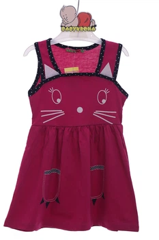 Сарафан трикотажный кошечка бордовый 116 см (38458)