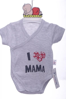 Боди с коротким рукавом на кнопках Findik интерлок I love Mama 68 см (42985)