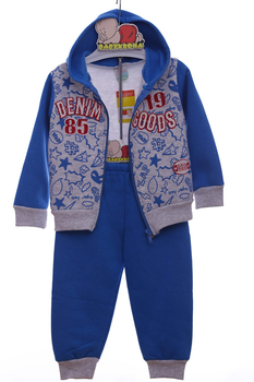 Костюм для хлопчика на флісі трикотажний Denim блакитний 74 см (41690)