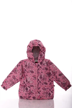 Куртка ноль для девочки на холлофайбере Babykroha с принтом flowers розовая 74 см (45050)