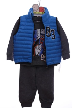 Костюм тройка для мальчика двунитка Cuf Baby "Кеды" бирюзовый 92 см (44857)