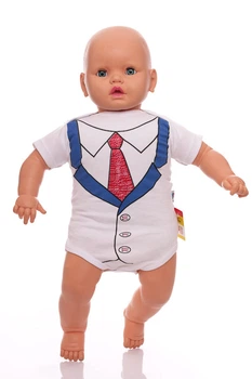 Боди с коротким рукавом для мальчика с галстуком интерлок MiniPapi 68 см (27203)