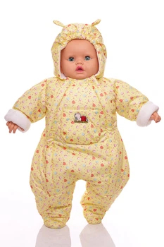 Комбинезон на флисе для девочки Babykroha в сердечко желтый 74 см (27733)