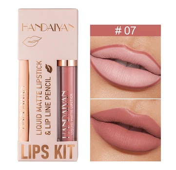 Набір 2в1 рідка матова помада та олівець контурний для губ Handaiyan Lips Kit 07
