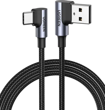 Кабель Ugreen US176 Angled USB 2.0 to Angled USB-C Cable Nickel Plating Aluminum Shell 3 A 3 м Black (UGR-70875)