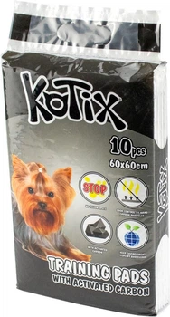 Пеленки для собак Kotix с активированным углем 60 x 60 см 10 шт (6925622307938)