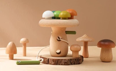 Деревянная игрушка гриб Asaki арт. 7241 Разноцветный