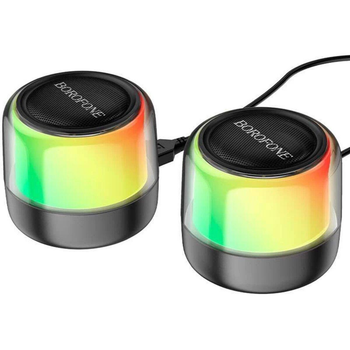 Портативная колонка BOROFONE BP12 Colorful BT wired 2-in-1 computer speaker Black