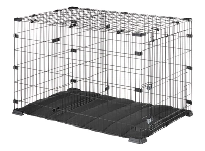 Металлическая клетка для очень больших собак весом до 50 кг Ferplast DOGGY HUB 120 NERO, 117,5x76,5x76,5 см