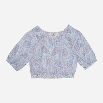 Подростковый топ для девочки H&M 61117323 140 см Белый/Цветы (6666000330161)