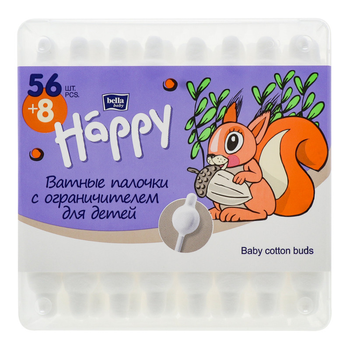 Ватні палички Bella Baby Happy коробка 64 шт (5900516402273)