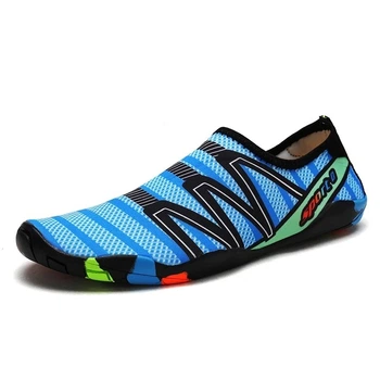 Обувь для пляжа и кораллов аквашузы Diving shoes голубые белый зигзаг 41 ( 25,8 см ) 104