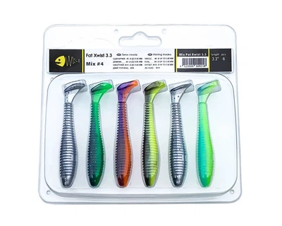 Силікон Wist Fat Xwist Floating 3,3" 6шт. Mix #4