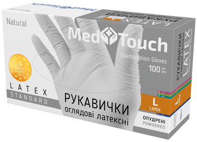 Перчатки латексные, опудренные MedTouch Standard MedTouch M