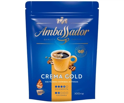 Кава розчинна Сублімована Crema Gold Ambassador 300 г