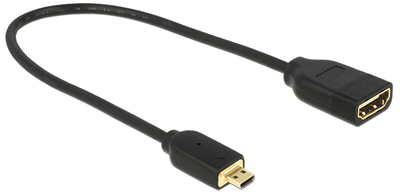 Кабель Delock Cable High Speed HDMI with Ethernet – HDMI Micro-D - HDMI-A 3D 4K 20 cm Black (4043619656875)